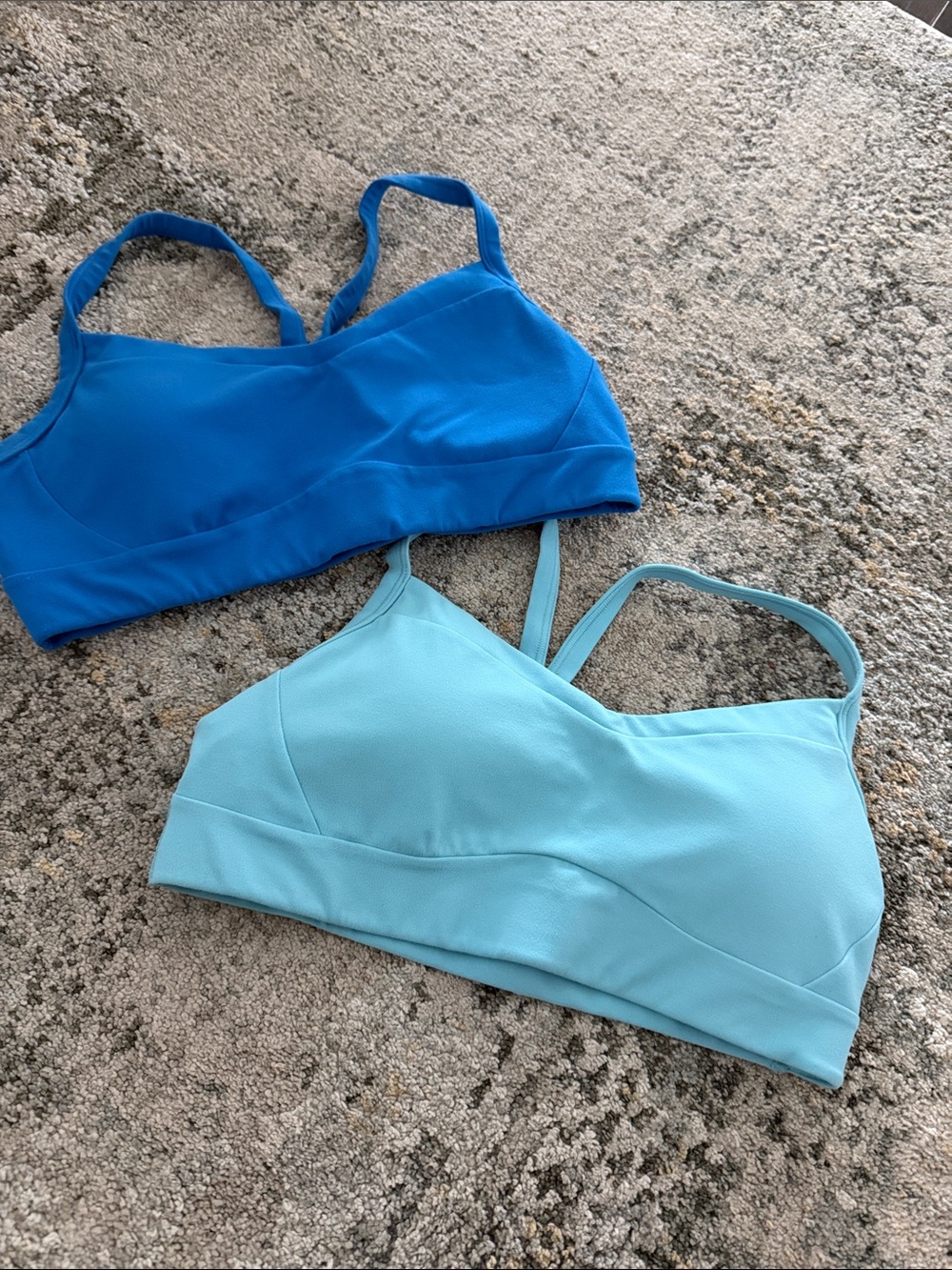 Athleta Blue and Light Blue Bralette Duo
